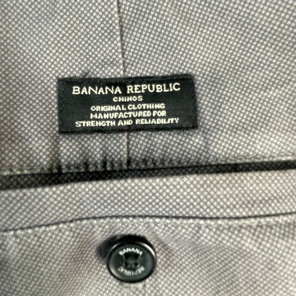 Banana Republic Aiden Chino Pant 31x29 Light Gray MicroPrint Cotton Stretch-READ
